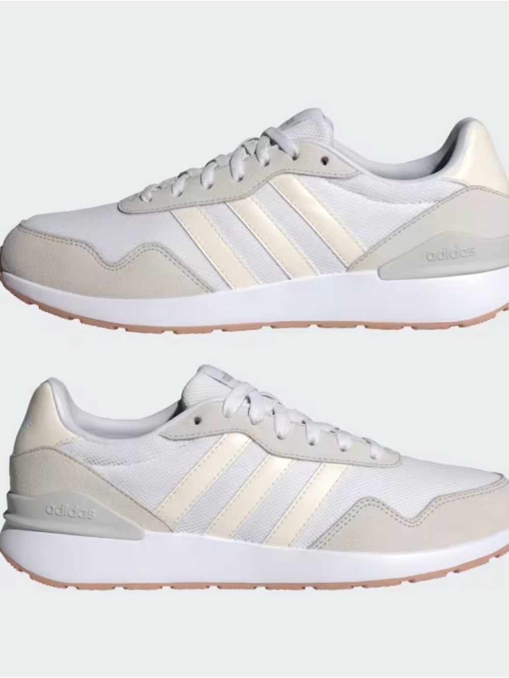 Adidas Run 60s 4.0 Sneakers Chalk White and Gray Size 6.5 NWT
